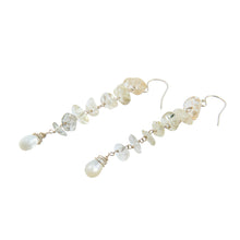 Rutile Quartz and Mother of Pearl Shell  Earrings